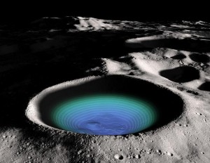 Detectan agua helada en el polo sur de la Luna