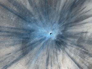 NASA Fotografía un Crater Azul en Marte